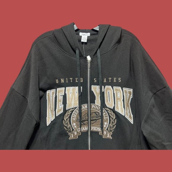 Rue 21 - Men's Long Sleeve Hooded Sweatshirt - Black - Extra Large - Picture 9 of 13